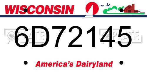 6D72145 Wisconsin License Plate