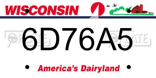 6D76A5 Wisconsin License Plate