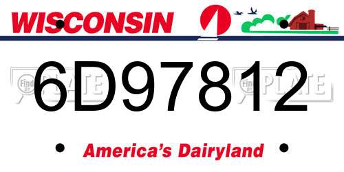 6D97812 Wisconsin License Plate