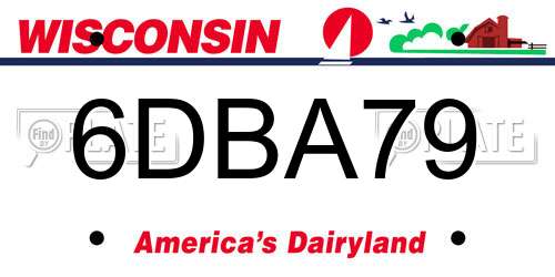 6DBA79 Wisconsin License Plate
