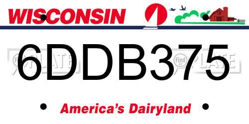 6DDB375 Wisconsin License Plate