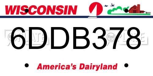 6DDB378 Wisconsin License Plate