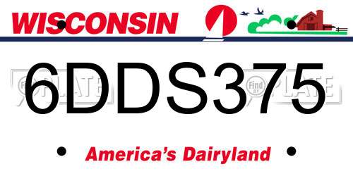 6DDS375 Wisconsin License Plate