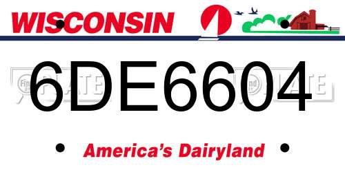 6DE6604 Wisconsin License Plate
