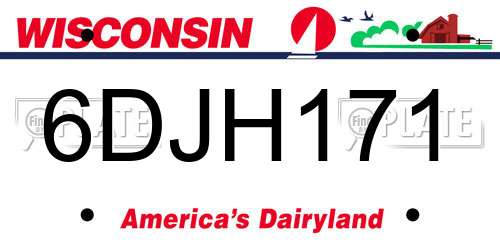 6DJH171 Wisconsin License Plate