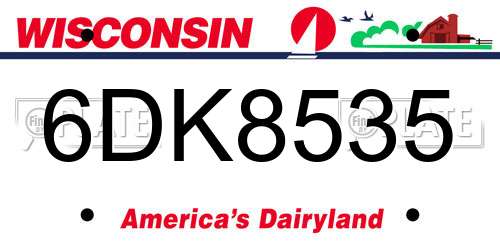 6DK8535 Wisconsin License Plate