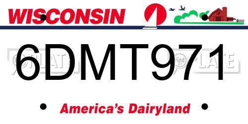 6DMT971 Wisconsin License Plate