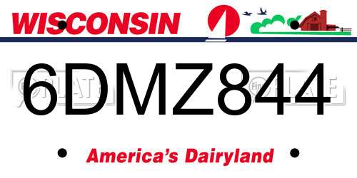 6DMZ844 Wisconsin License Plate