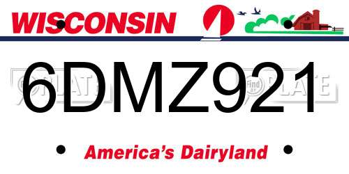 6DMZ921 Wisconsin License Plate