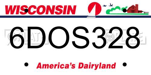 6DOS328 Wisconsin License Plate
