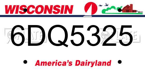 6DQ5325 Wisconsin License Plate