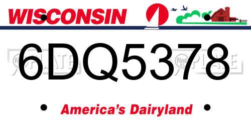 6DQ5378 Wisconsin License Plate