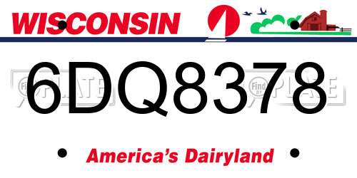 6DQ8378 Wisconsin License Plate