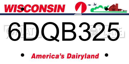 6DQB325 Wisconsin License Plate