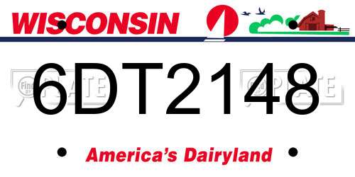 6DT2148 Wisconsin License Plate