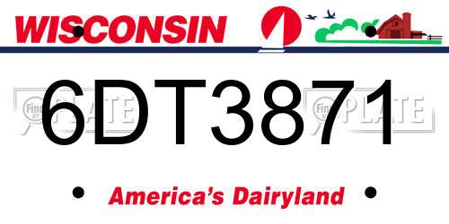 6DT3871 Wisconsin License Plate