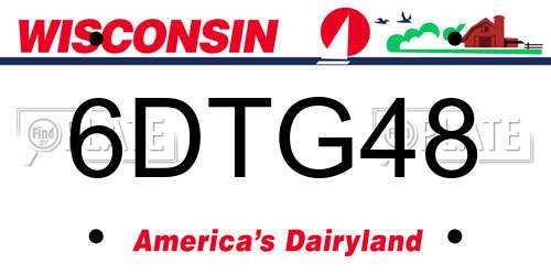 6DTG48 Wisconsin License Plate