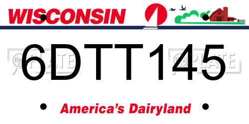 6DTT145 Wisconsin License Plate