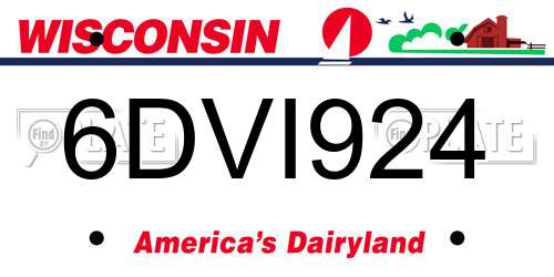6DVI924 Wisconsin License Plate