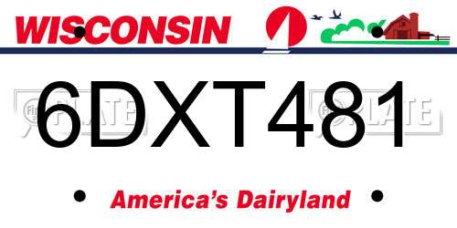 6DXT481 Wisconsin License Plate