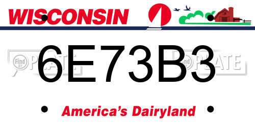 6E73B3 Wisconsin License Plate