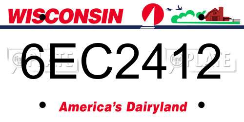 6EC2412 Wisconsin License Plate