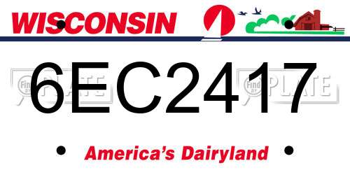 6EC2417 Wisconsin License Plate