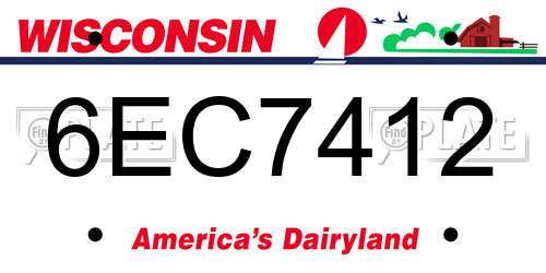 6EC7412 Wisconsin License Plate