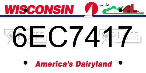 6EC7417 Wisconsin License Plate