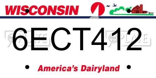 6ECT412 Wisconsin License Plate