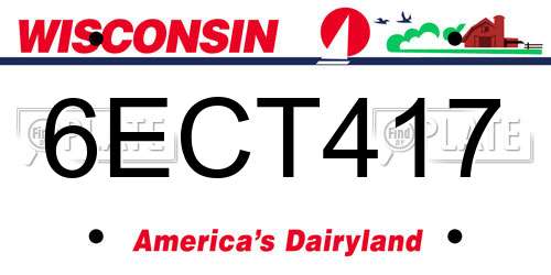6ECT417 Wisconsin License Plate