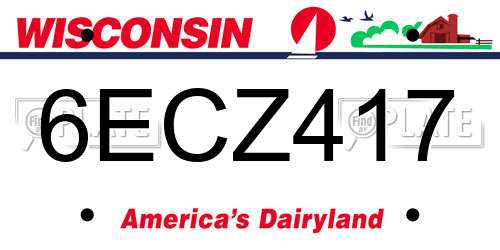 6ECZ417 Wisconsin License Plate