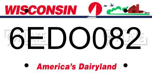 6EDO082 Wisconsin License Plate