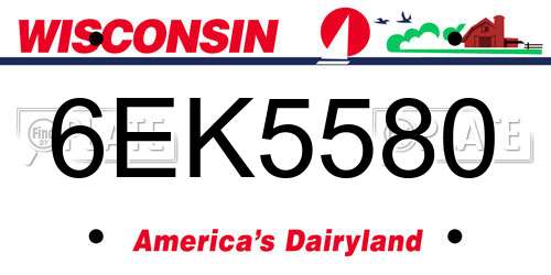 6EK5580 Wisconsin License Plate