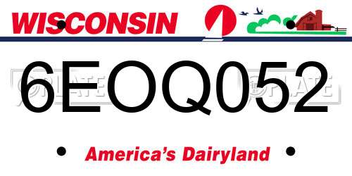 6EOQ052 Wisconsin License Plate