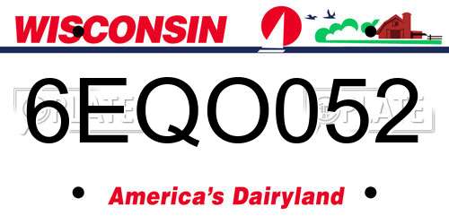 6EQO052 Wisconsin License Plate
