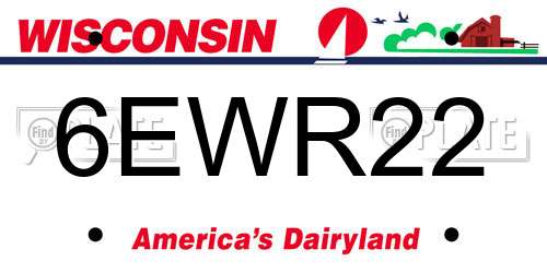 6EWR22 Wisconsin License Plate