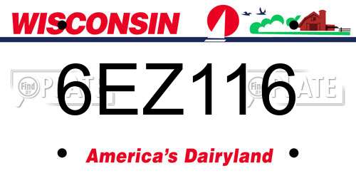 6EZ116 Wisconsin License Plate