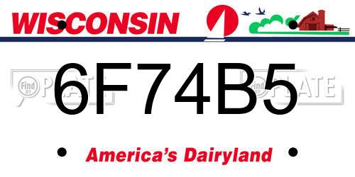 6F74B5 Wisconsin License Plate