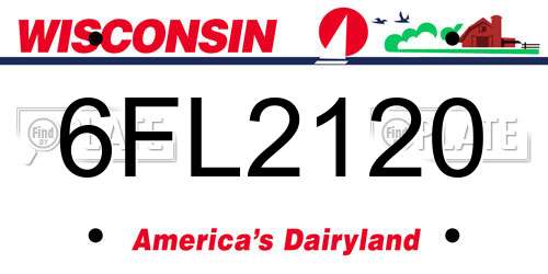 6FL2120 Wisconsin License Plate