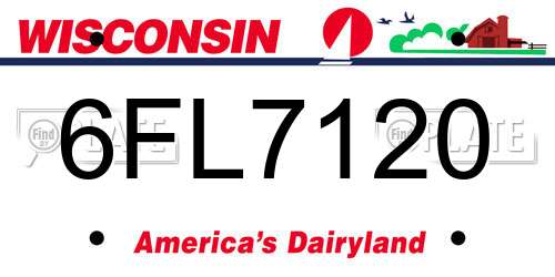 6FL7120 Wisconsin License Plate