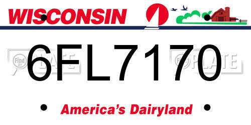 6FL7170 Wisconsin License Plate