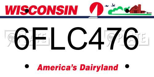 6FLC476 Wisconsin License Plate