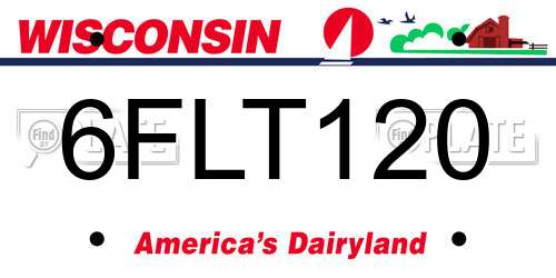 6FLT120 Wisconsin License Plate