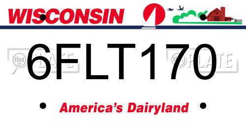 6FLT170 Wisconsin License Plate