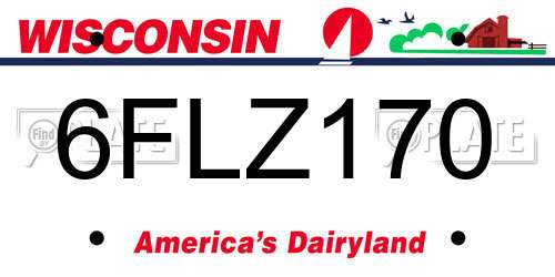 6FLZ170 Wisconsin License Plate