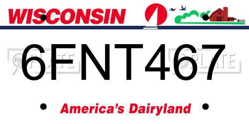 6FNT467 Wisconsin License Plate
