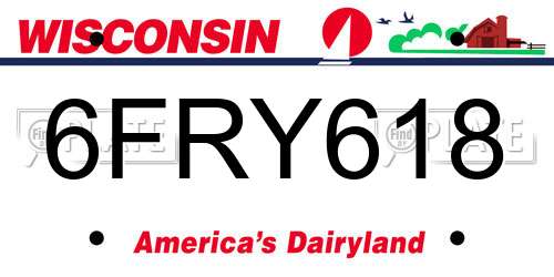 6FRY618 Wisconsin License Plate
