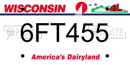 6FT455 Wisconsin License Plate