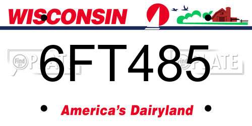 6FT485 Wisconsin License Plate